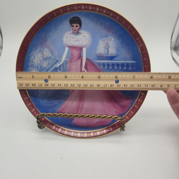 1960 Barbie Enchanted Evening, High Fashion Barbie, Danbury Mint Plate 1990 - Picture 3 of 4